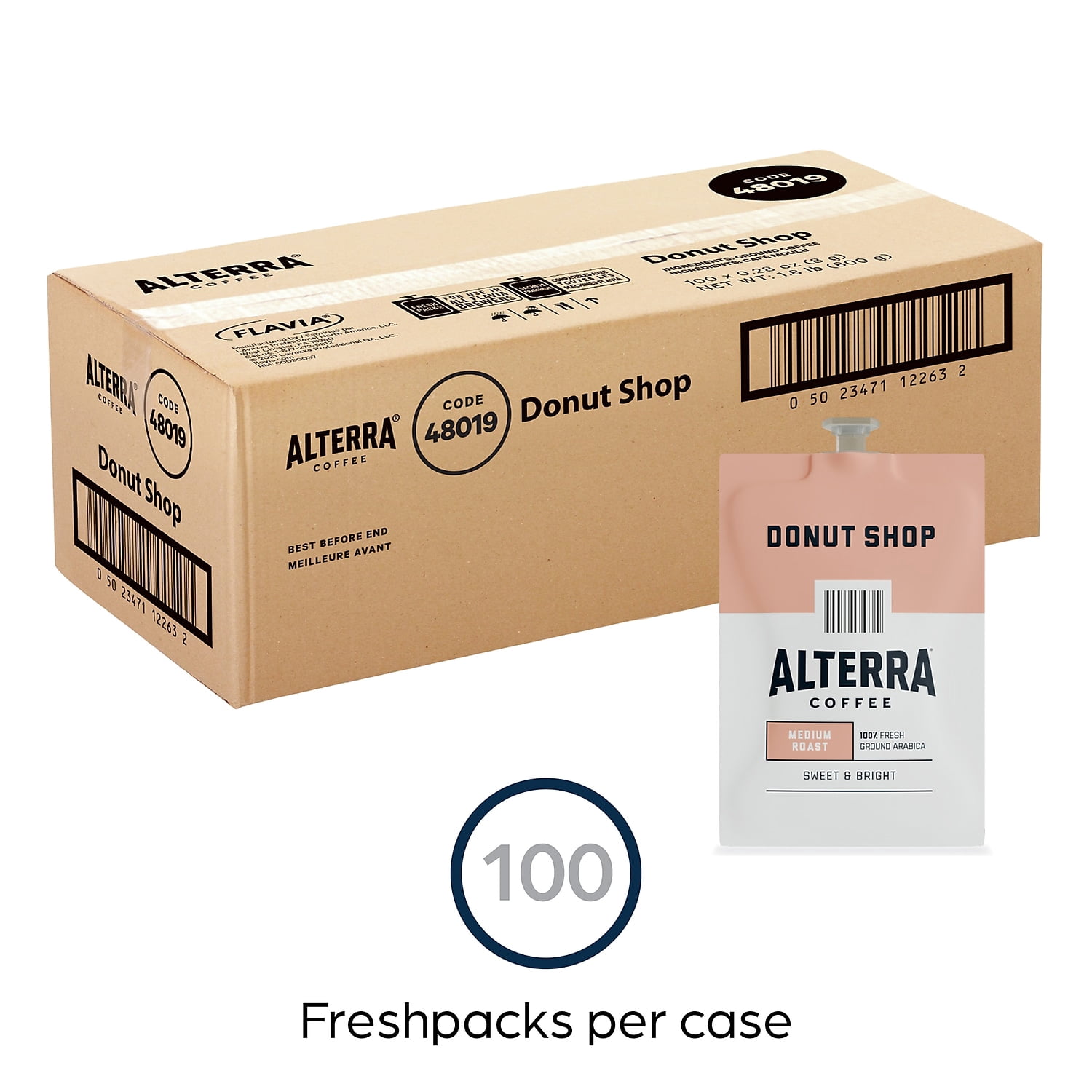 Lavazza, LAV48019, Alterra Donut Shop Coffee, 100 / Carton Flavia Freshpacks