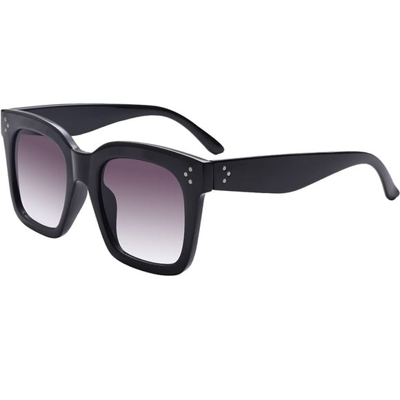 Anteojos de sol TAOTAOQI vintage para mujer, cuadrados grandes, color negro