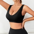 thumbnail image 4 of Xdegoge Longline Sports Bra for Women Medium Impact Scoop Neck Workout Tank Top Ribbed Seamless Yoga Bra with Wide Shoulder Straps Padded Crop Tops for Fitness & Lounge, 4 of 8