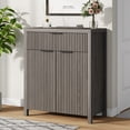 thumbnail image 3 of Laintene Storage Cabinet Set of 3, Sideboard Buffet Cabinet with Storage Drawer and Adjustable Shelf, 28" Wooden Accent Entryway TV Cabinet for Living Room, Gray Oak, 3 of 8