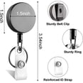 thumbnail image 2 of 2-Piece Retractable Badge Clip, 27 Inch Metal ID Badge Clip, Retractable Badge Clip with Belt Clip and Key Ring, Retractable Badge Reel for Doctors and Nurses, and ID Holder Reel, 2 of 7