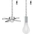 thumbnail image 2 of Sinvic 2 Pcs 24 Inch Silvery Ceiling Fan Pull Chain Extension With Connector and Decorative Ornaments For Fan and Light, 2 of 8