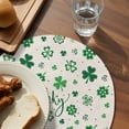 thumbnail image 3 of Lucky Day Round 15 Inch Placemats Set of 2, St. Patrick's Shamrock Rustic Clover Green HeatResistant Non Slip Place Mats for Dining Table, Wipeable Braided Kitchen Table Mats for Housewarming, 3 of 9