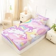 thumbnail image 4 of Metsweet Magical Horse Twin Sheets 3pcs, Cute Unicorn Rainbow Hot Air Balloon Bedding,1 Fitted Sheet, 1 Flat Sheet and 1 Pillowcase, 4 of 5
