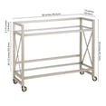 thumbnail image 4 of Evelyn&Zoe Contemporary Metal Bar Cart with Glass Shelf, 4 of 7
