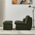 thumbnail image 3 of JERFIT Modern Lounge Chair with Ottoman, Compact Upholstered Sofa in Green Chenille Fabric for Small Spaces, Living Room, Bedroom, Studio, 3 of 10