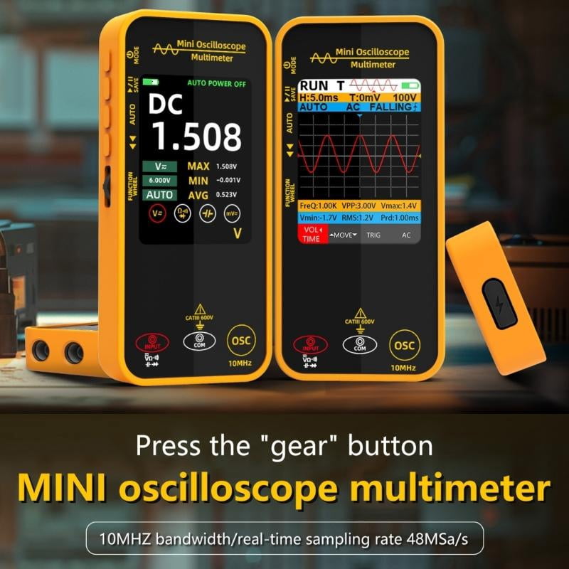 CEORPER Handheld Oscilloscope With 6000 Count Multimeter For Educational Laboratory