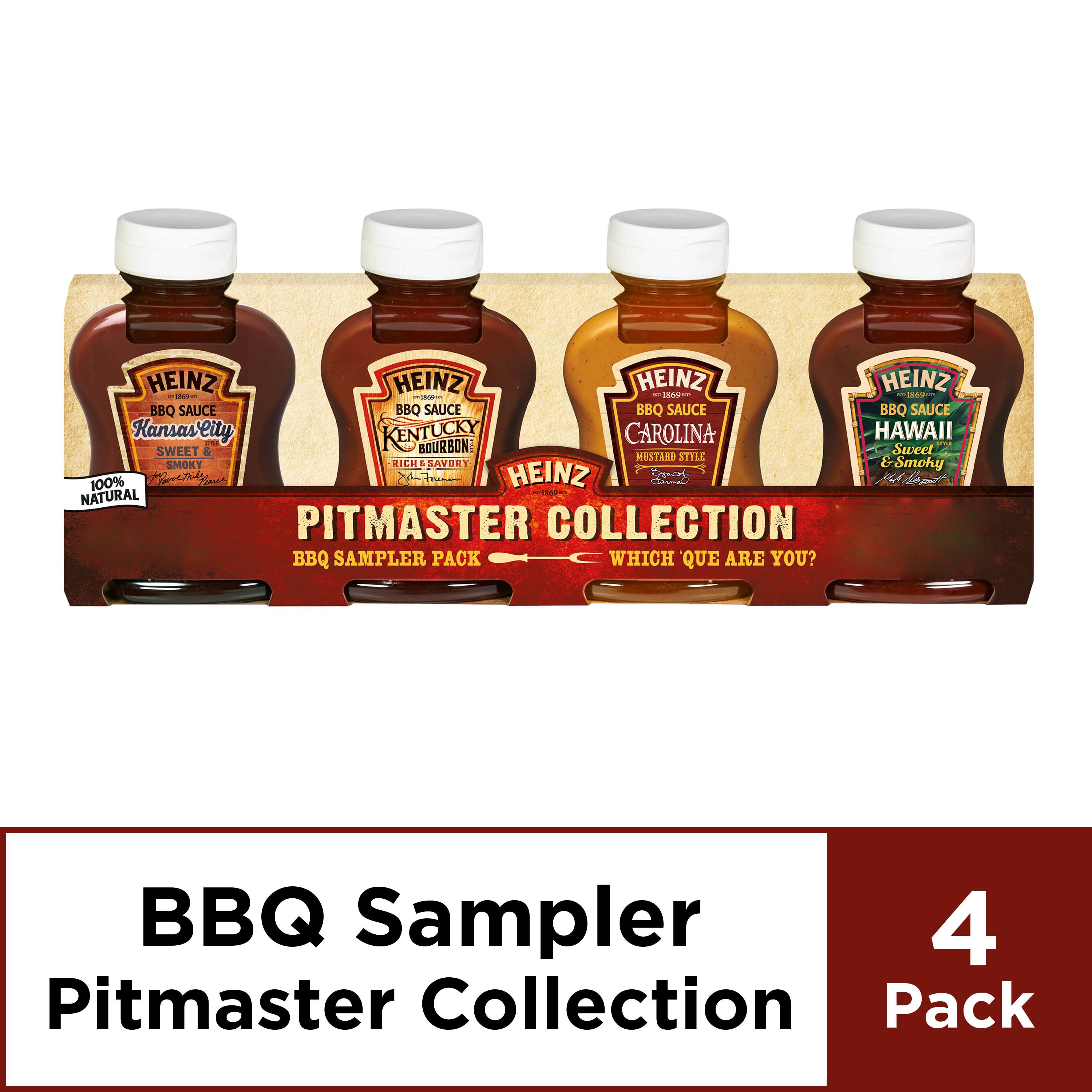 Heinz Pitmaster Collection BBQ Sauce Sampler Pack, 4 ct 45.6 oz Bottles