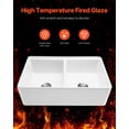 thumbnail image 2 of VEVOR 33x20 in Farmhouse Sink Undermount Kitchen Double Bowl Basin Fireclay White, 2 of 9