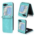 thumbnail image 1 of Slim Wallet Case for Samsung Galaxy Z Flip 5 (2023), Adjustable Crossbody Strap Premium PU Leather + Hard PC Folding Cover with Card Holder Slots for Samsung Galaxy Z Flip 5 5G, Green, 1 of 8