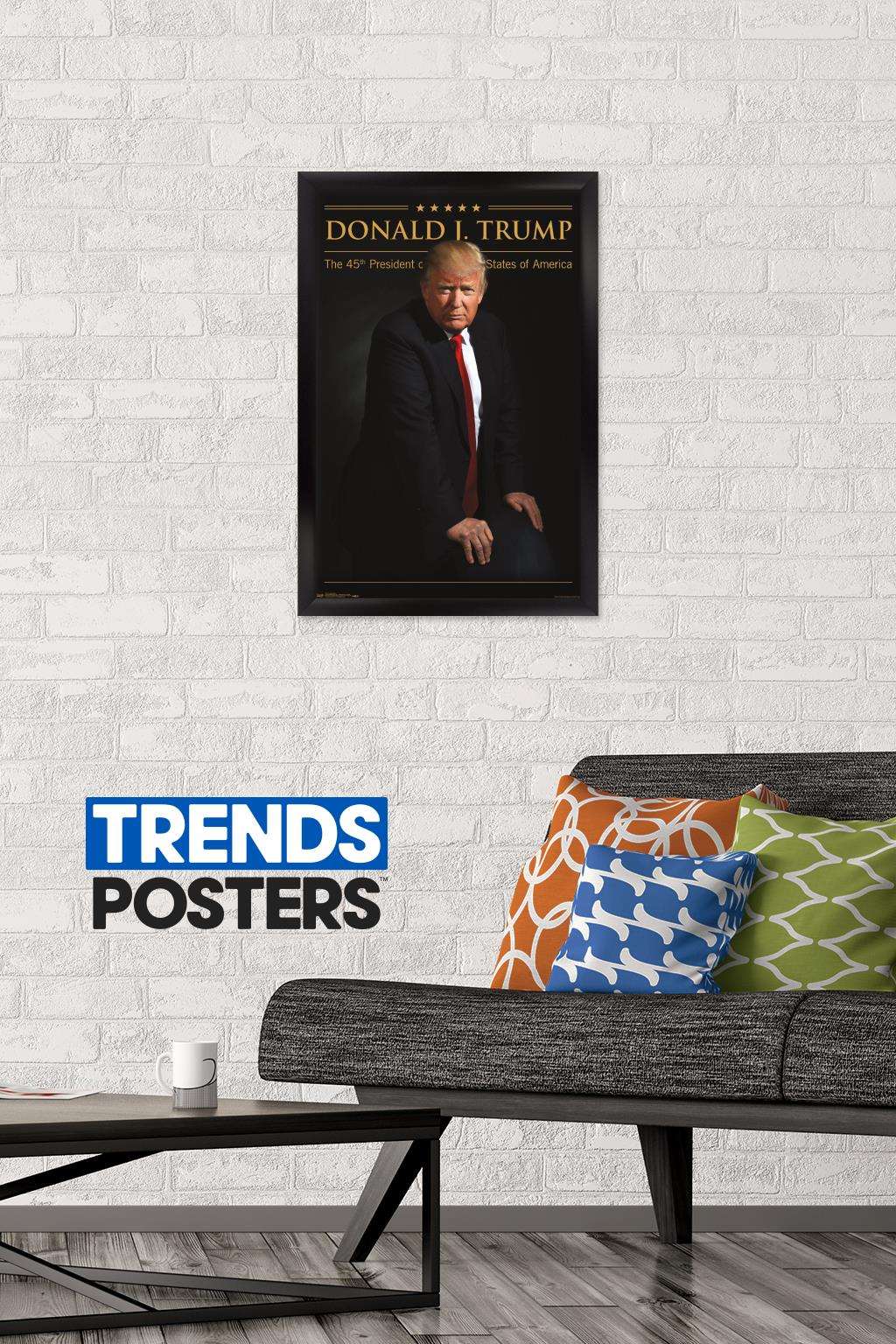 President Donald Trump Wall Poster, 14.725" x 22.375", Framed