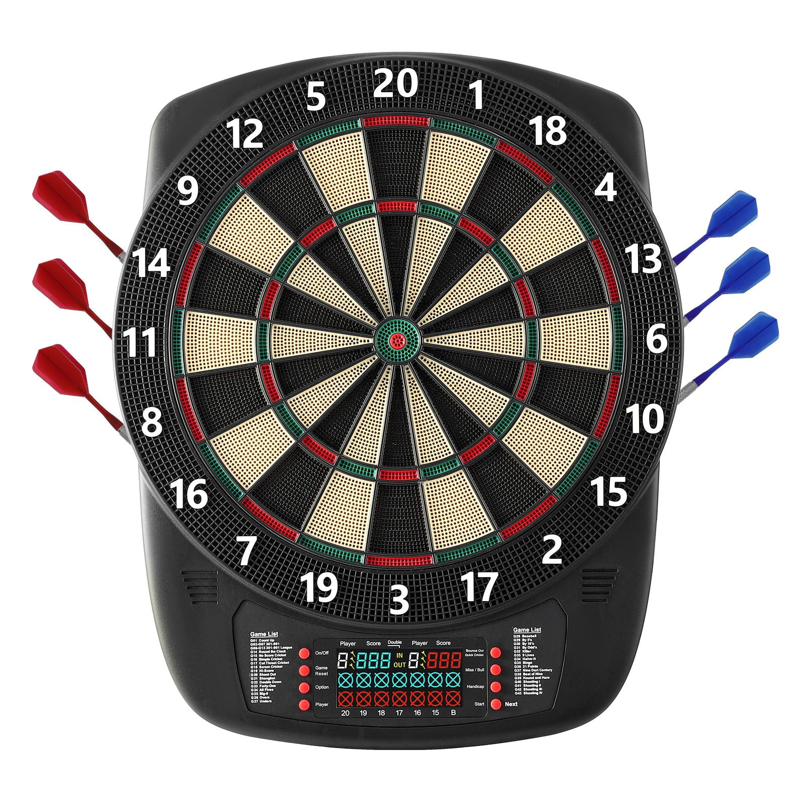 Electronic Dartboard 43 Game Modes 200+ Combinations 8 Players Color LCD for Home Office Bar Party