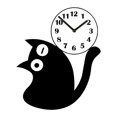 thumbnail image 1 of Reloj de pared silencioso de acrílico moderno con forma de gato, reloj colgante decorativo adecuado para Estilo A, 1 of 9
