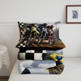 thumbnail image 5 of Manfei Cool Motorcycle Twin Comforter Sets，Grid Pattern Bedding Set，Brown,Black Reversible,2pcs,1 Comforter and 1 Pillowcase, 5 of 7