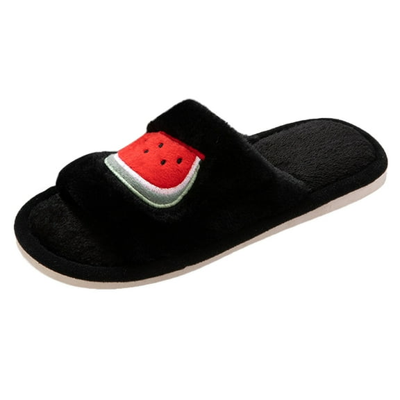 KDFJPTH Women Fuzzy Memory Foam Flat Slide Slippers Comfy Open Toe House Shoes Cotton Slippes Leopard Slippers Women Acorns Womens Slippers