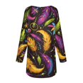 thumbnail image 5 of Mardi Gras Shirts for Women Glitter Feathers Print Crew Neck T Shirts Carnival Long Sleeve Green Tunic Tops Green L, 5 of 5