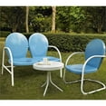 thumbnail image 2 of Crosley Griffith 3 Piece Metal Patio Sofa Set in Sky Blue, 2 of 3