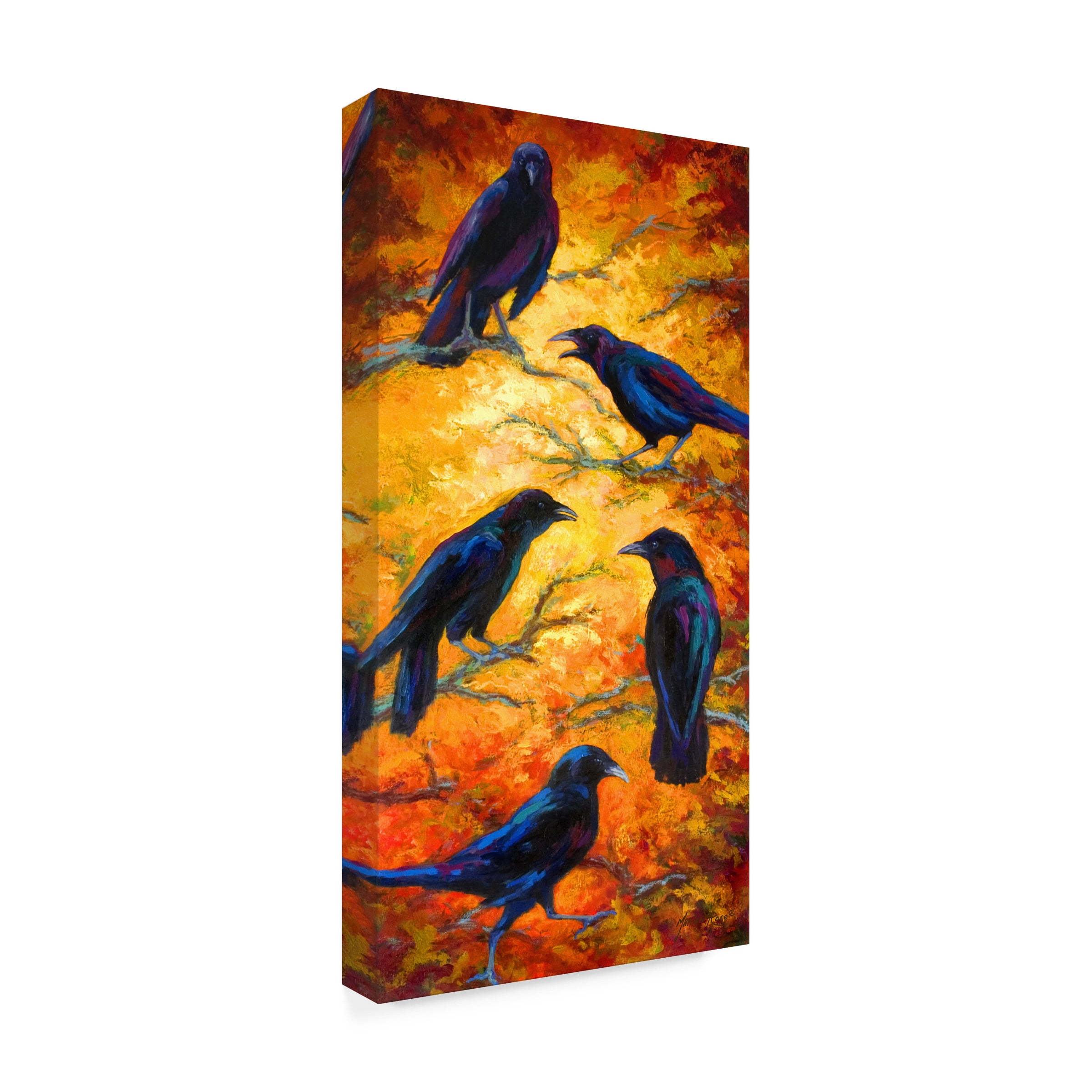 Trademark Fine Art Marion Rose Crows 9 Canvas Wall Art - 16x32