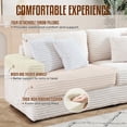 thumbnail image 5 of Dinosisco Corduroy Sofa Couch, Upholstered 3-Seater Deep Seat Couch for Living Room, White, 5 of 8
