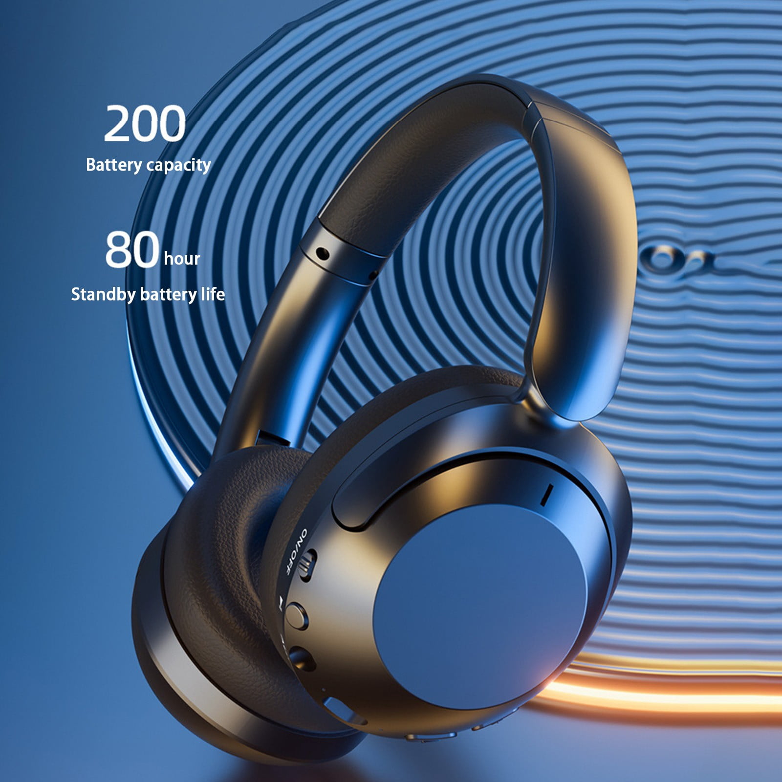 Q11i Wireless Over-Ear Bluetooth Headphones by Ruroz, Deep Bass, 60H Playtime, Hi-Res Audio, Detachable Ear Cushions, Multipoint Connection(Black)