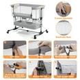 thumbnail image 4 of Vomeast Baby Bassinet Bedside Sleeper with Wheels, Adjustable Height, Storage Basket, Mosquito Net for Newborns Infants, Light Gray, 4 of 10
