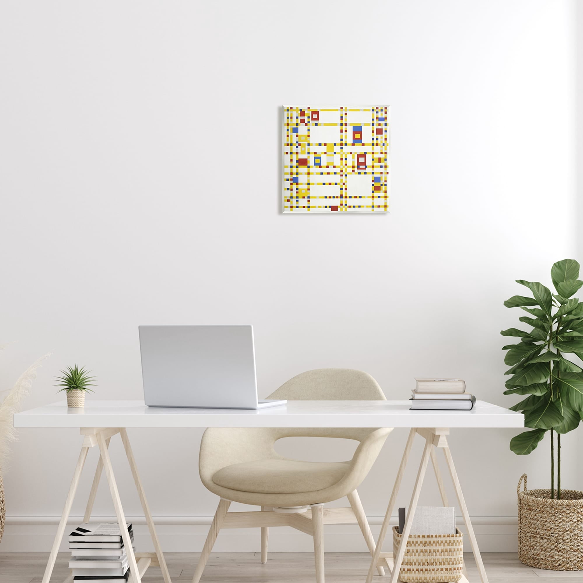 Stupell Industries Broadway Boogie Woogie Piet Mondrian Classic Abstract Painting Painting Unframed Art Print Wall Art, Design by one1000paintings