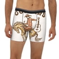 thumbnail image 2 of Xecao Cowboy Rodeo Guitar Print Boxer Briefs for Men's Stretch Moisture-Wicking Underwear, Mid-Rise Classics breathable fabric, 2 of 7