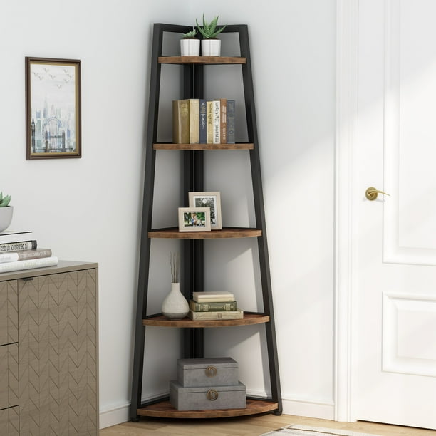 Tribesigns 70 Inches Tall Corner Shelf stand, Industrial 5 Tier Corner