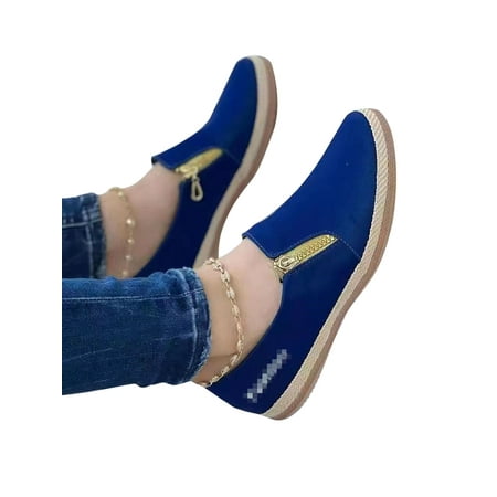 

Gomelly Women Work Soft Espadrille Flats Sports Nonslip Lightweight Loafers Casual Slip On Shoe Blue 5.5