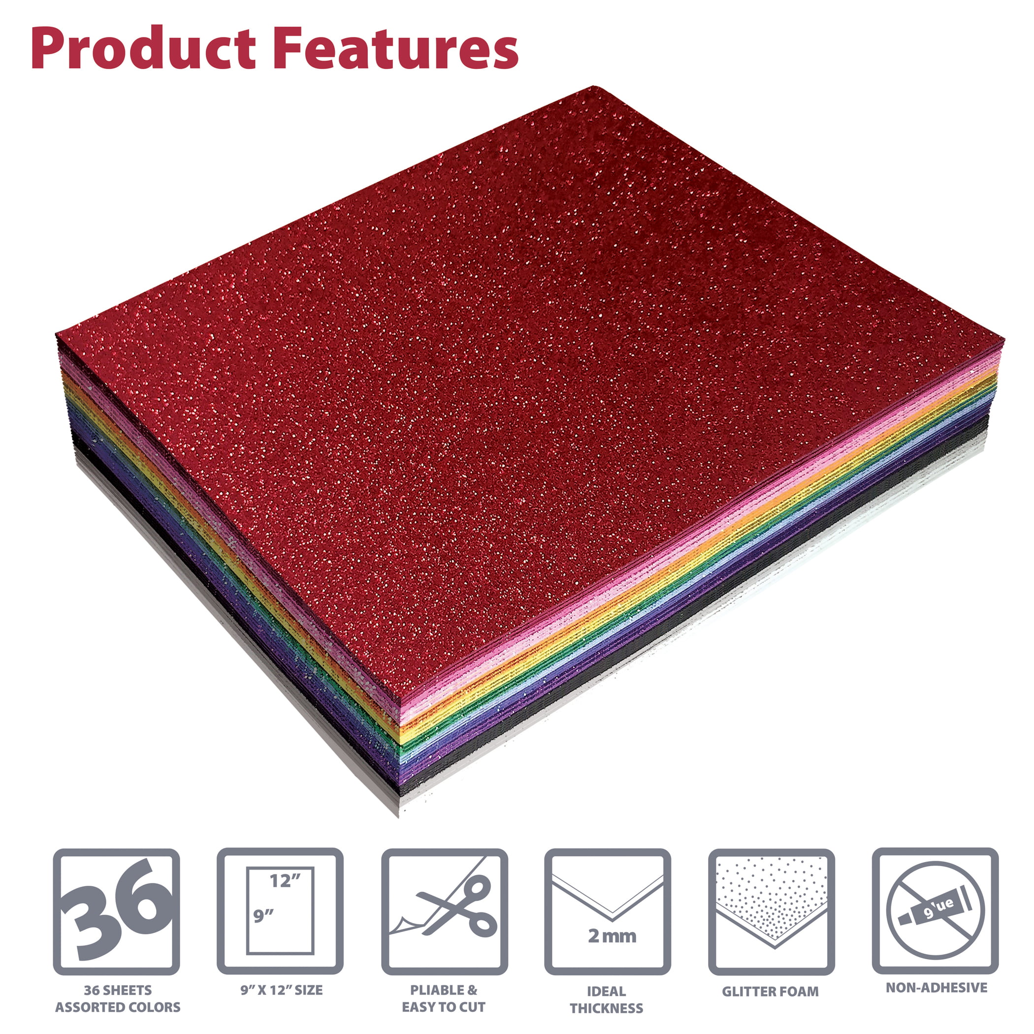 12 Packs: 55 ct. (660 total) Foam Glitter Heart Stickers by Creatology™