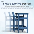 thumbnail image 6 of FUNDAZE 3-Piece Outdoor Bar Set - HDPE Weatherproof Ergonomic Bar Table & 2 Ergonomic Bar Height Stools for Patio, Backyard, Poolside, Navy Blue, 6 of 7