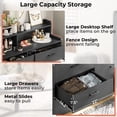 thumbnail image 4 of Aunfebrco Black Double Dresser with 6 Drawers for Bedroom, Wide Chest of Drawers Storage Tower with Shelves for Living Room, 4 of 9