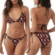 thumbnail image 3 of Fotbe Plaid Reindeer Snowflakes Traje de Baño para Mujer de Dos Piezas – Bikini Sexy de Tirantes Tipo Halter con Diseño Triangular, 3 of 6