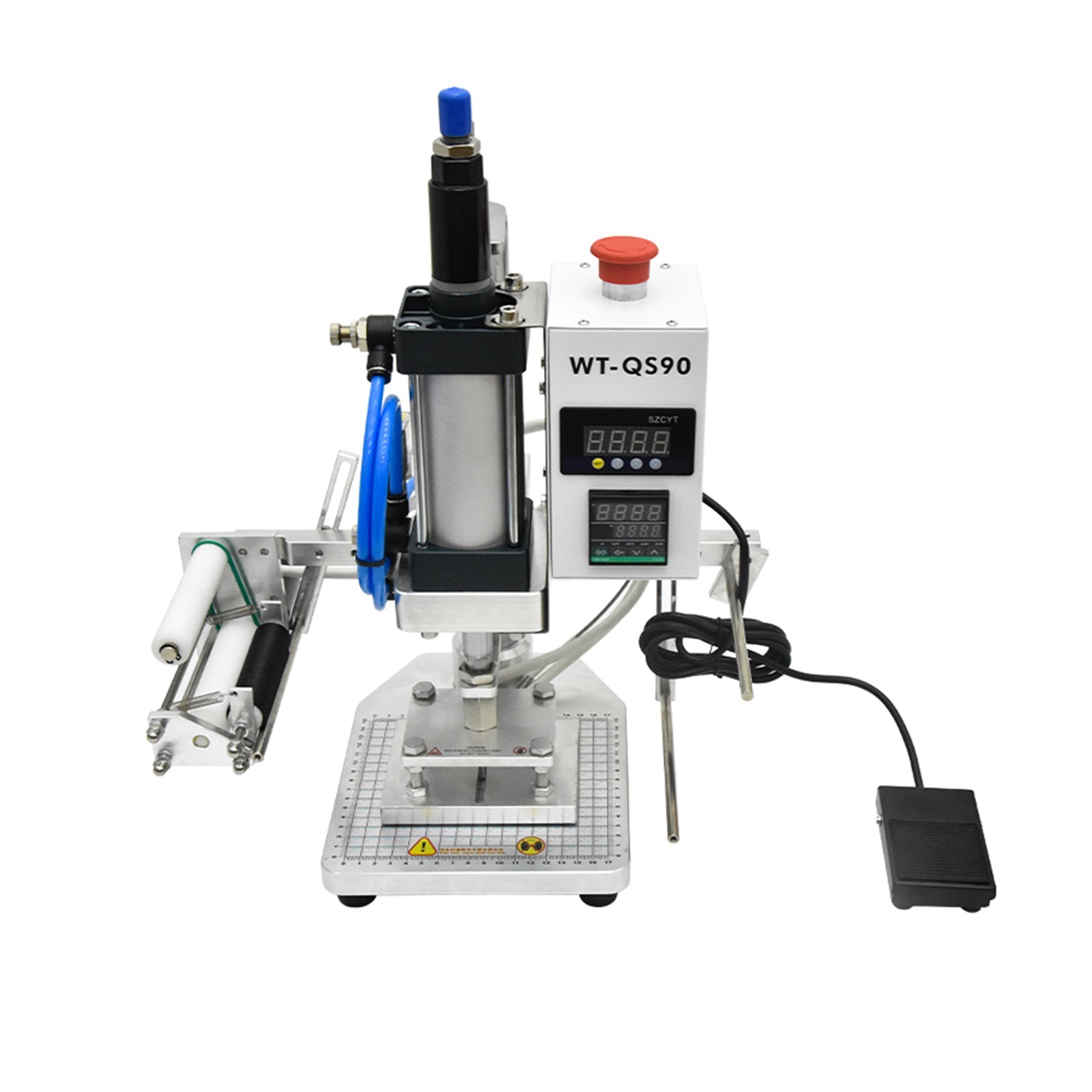 QS90 Bronzing Machine Pneumatic Hot Foil Stamping Machine Leather Wood Furniture Album Heat Press Machine Gilding Press