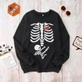 thumbnail image 4 of Women Halloween Sweatshirt X-Ray Skeleton Maternity Sweatshirt Funny Pregnancy Announcement Crewneck Pullover Tops, 4 of 10