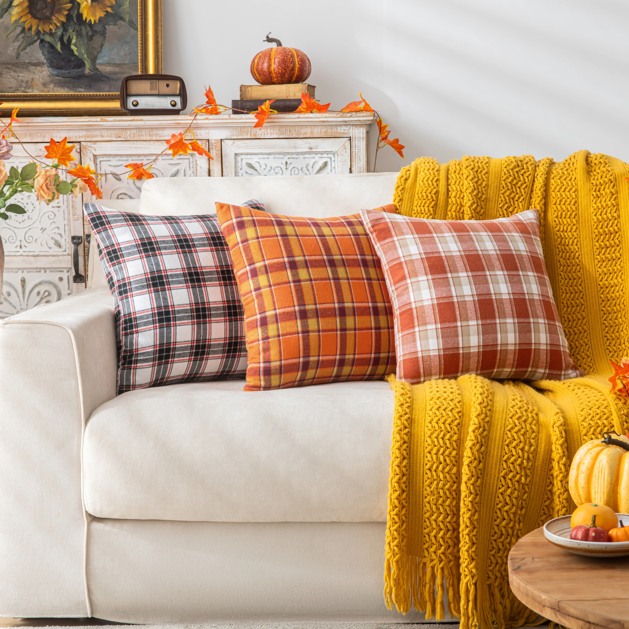 Fantastic Zone Christmas Plaid Decorative Throw Pillow Covers photo 4