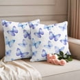 thumbnail image 2 of Purple Blue Butterfly Outdoor Waterproof Pillow Covers, Elegant Gradient Butterflies Decorative Square Throw Pillowcase Sofa Cushion Sham for Patio/Couch/Chair, 16"x16" 2 Pack, 2 of 8