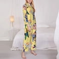 thumbnail image 4 of Disketp Pajamas Set Long Sleeve Sleepwear Womens Button Down Nightwear Pj Sets-Birds And Flowers, 4 of 9