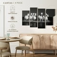 thumbnail image 5 of Elephant Stock Monochromatic Camargue Horses Wall Art - Horizontal Multi Panel Canvas - Living Room Wall Decor - Animal Multi Panel - Gray And White Decor - 43" x 27", 5 of 8