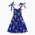thumbnail image 5 of TOWED22 Girls July 4th Dress Red White Blue Star Toddler Patriotic Outfit American Flag Sundress(Navy,4-5 Y), 5 of 5