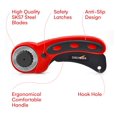 thumbnail image 1 of Precision Quilting Tools Cutter Rotatif de Luxe 45mm avec 3 Lames Supplémentaires (Rouge) - Tissu, 1 of 5