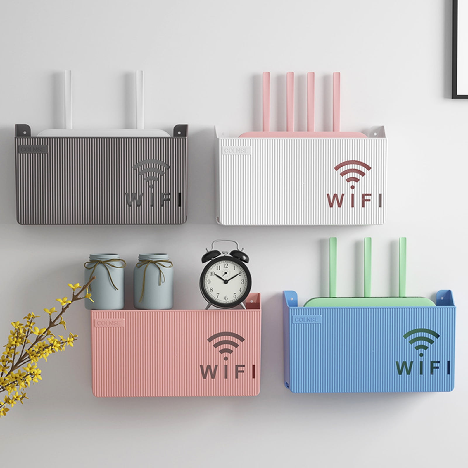 Details about   Wireless Wifi Router Storage Box Shelf Wall Hanging Bracket Cable Organizer Easy 