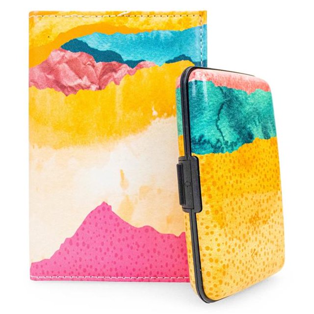Miami Carryon RFIDWSRKTR 2.3 oz RFID Protected Wallet & Passport Cover Set Rocky Terrain