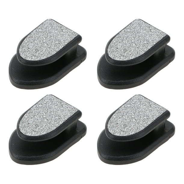 Ganchos adhesivos resistentes para automóviles de 4 piezas para bolsos y paraguas, tono plateado de plástico 1.18"x0.79"