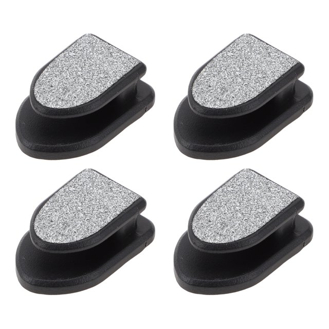 Ganchos adhesivos resistentes para automóviles de 4 piezas para bolsos y paraguas, tono plateado de plástico 1.18"x0.79"