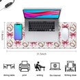thumbnail image 5 of Long Mouse Pads for Desk,Pink Baseballs and Bows Pattern Desk Mats on Top Of Desks, Desk Mouse Pad Extra Large with 3mm Non-Slip Base and Stitched Edge for Gaming,Office,Work,Home 31.5"x11.8", 5 of 6