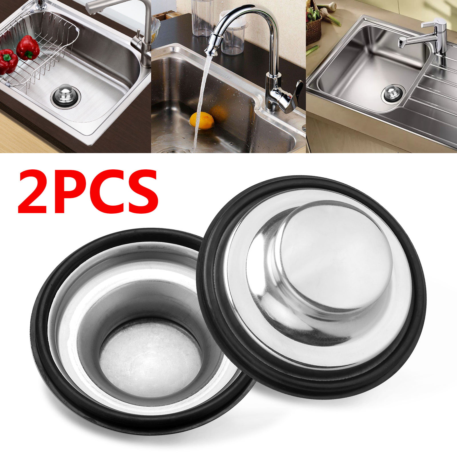 Kitchen/Bathroom Basin Replacements 2x Quality Universal Sink & Bath Plugs