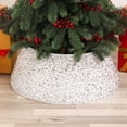 thumbnail image 3 of Homerr Christmas Tree Skirt Alternative Tree Collar For Christmas Tree Merry Christmas Tree Skirt Red Sequins Tree Base Collar Box Decorative Props for Holiday Decoration New Year, 3 of 8