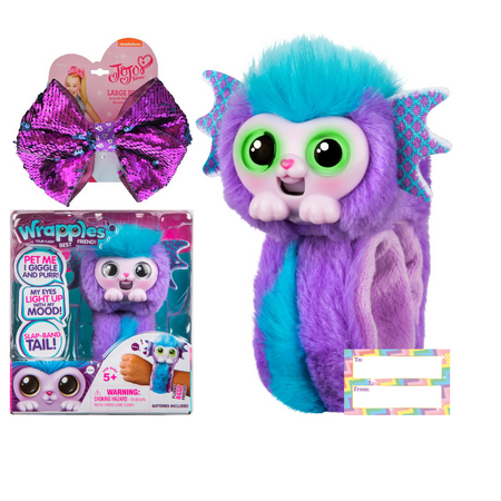 Little Live Wrapples Shora and JoJo Siwa Bow Gift Set, Interactive Pet Toys, Jojo Siwa Signature Hair Bows for Girls, Birthday or Christmas Gifts for Kids, Holiday Presents for