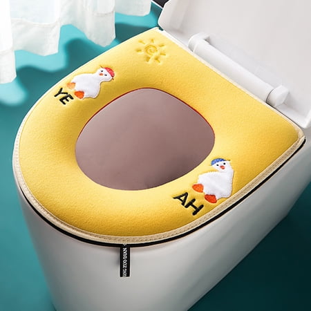 TIHLMK Clearance Oilet Seat Cushion Four Seasons Thickened Toilet Cover Knitted Toilet Seat Cushion Washable Household Toilet Cover